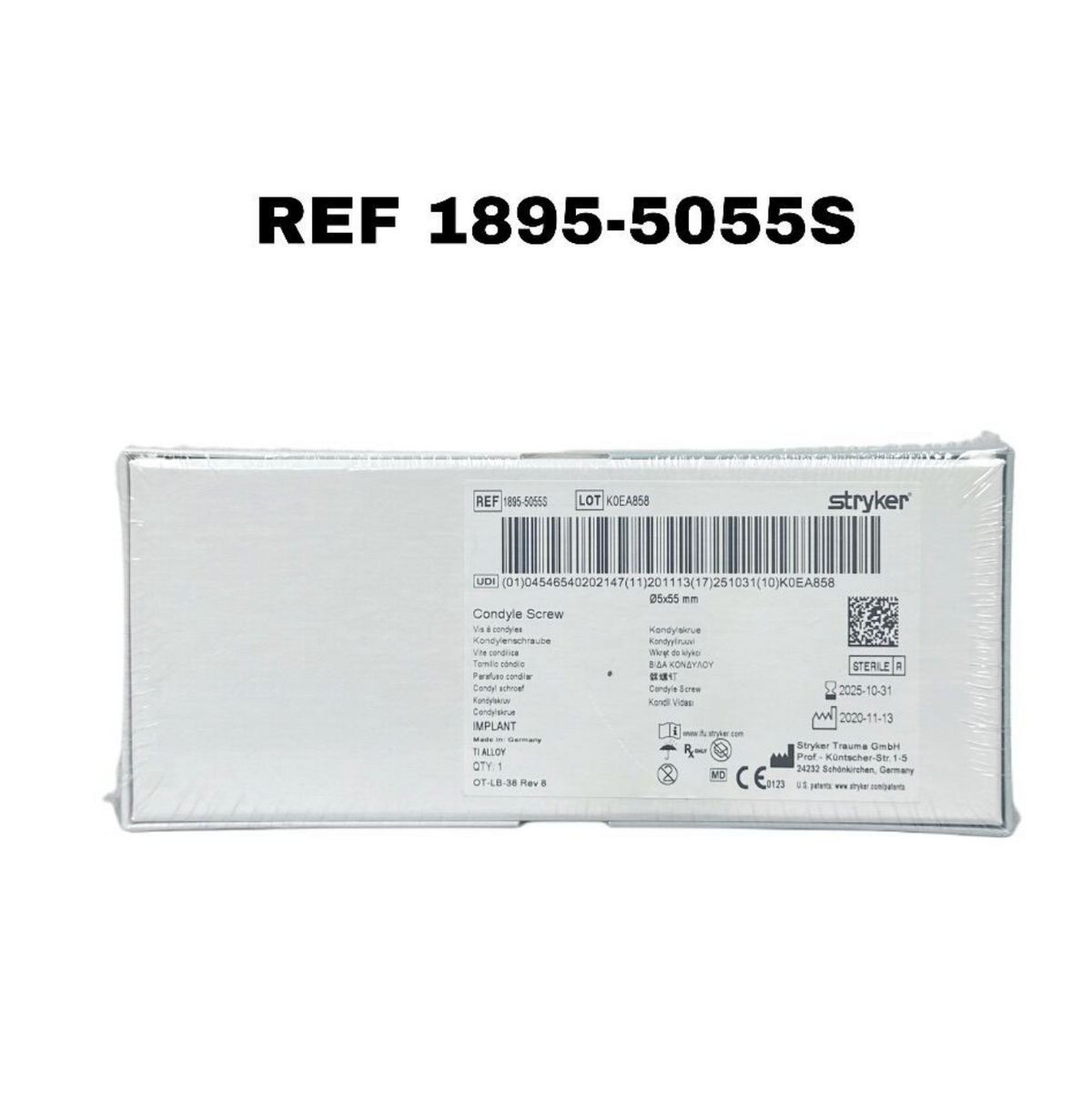 STRYKER 1895-5055S Condyle Screw 5 × 55mm EXP 2025 10