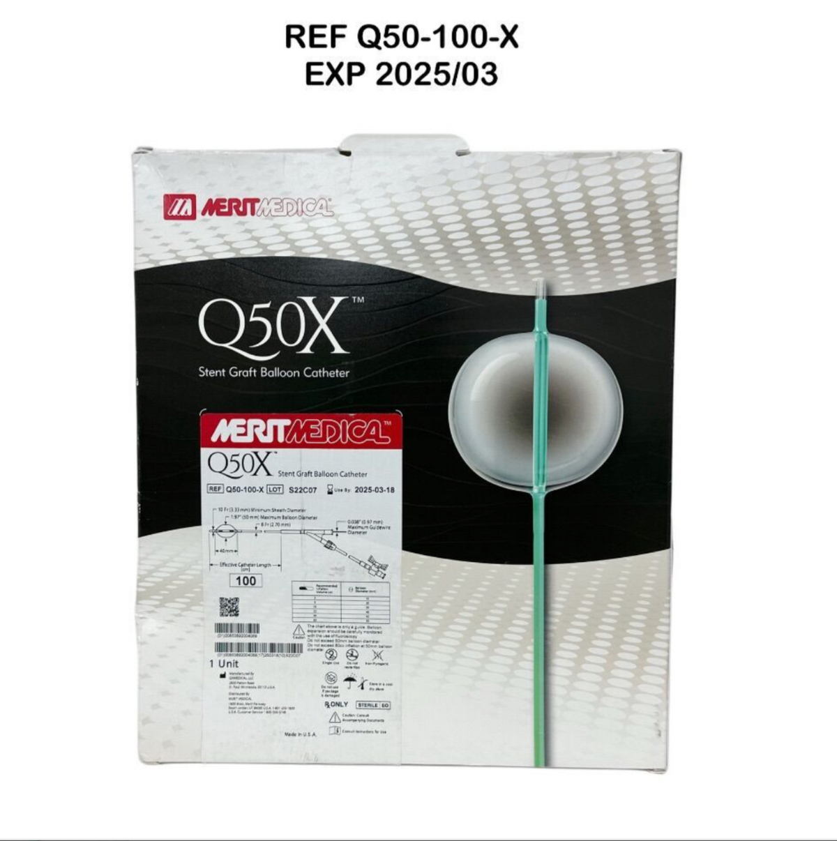 MERIT MEDICAL Q50-100-X Q50X Stent Graft Balloon Catheter EXP 2025 03