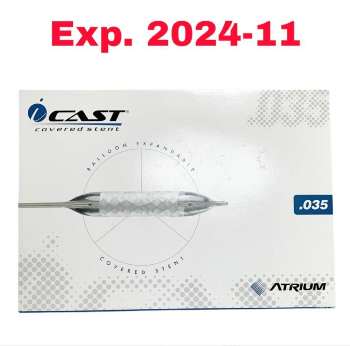 ATRIUM 85413 iCAST Balloon Expandable Covered Stent (6 mm x 59 mm x 120 cm) Exp 2024 11