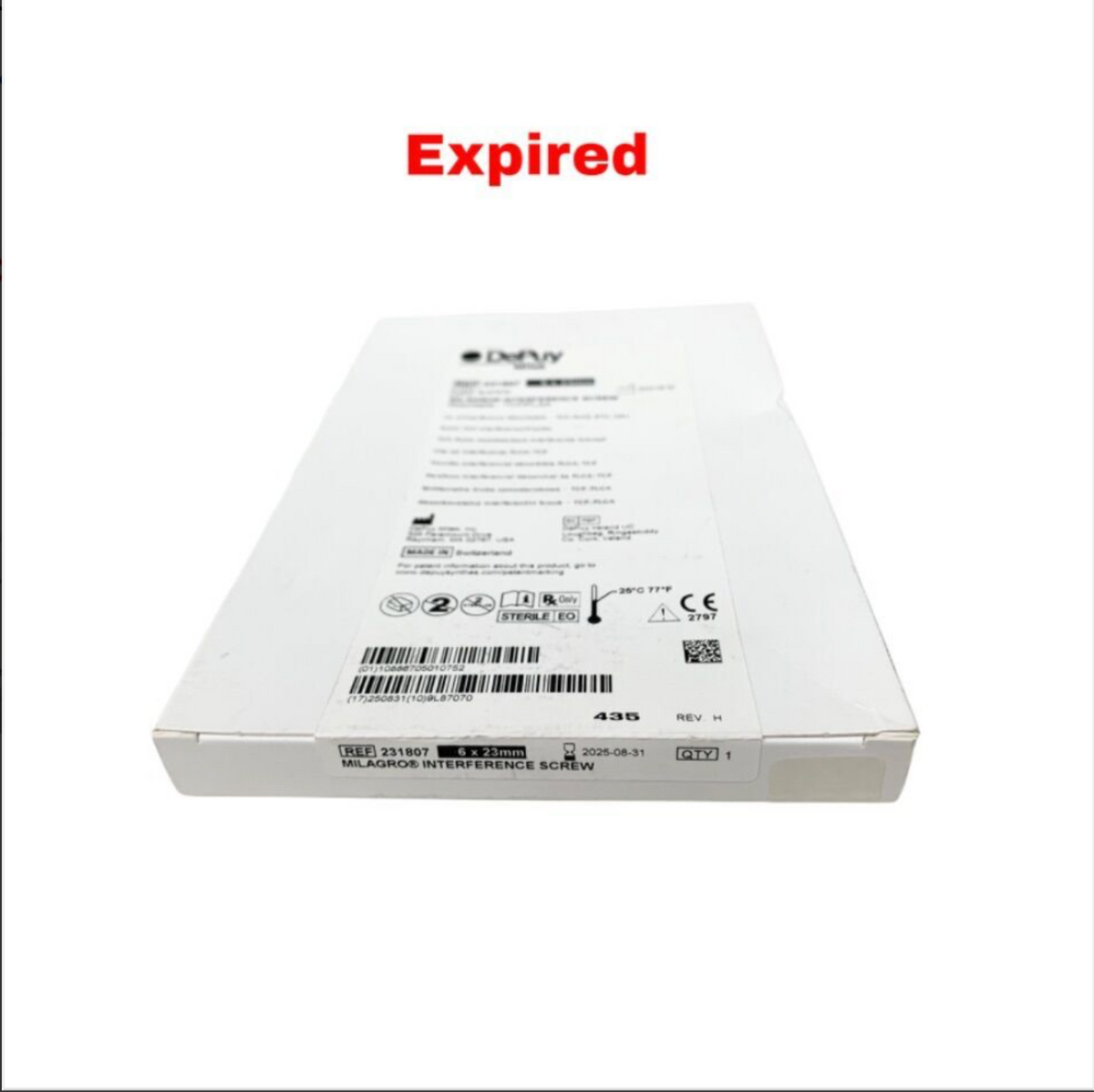 DEPUY MITEK 231807 Milagro Absorbable Interference Screw 6 x 23 mm TCP/PLGA Exp 2025 08