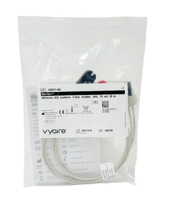VYAIRE MEDICAL INC 545317-HEL Vital Signs 300-Series ECG Leadwire 3-lead Grabber AHA
