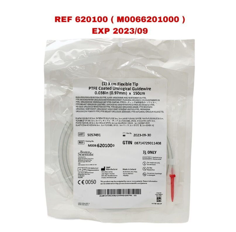 BOSTON SCIENTIFIC M0066201000 3 cm Flexible Tip PTFE Coated Urological Guidewire EXP 2023 09