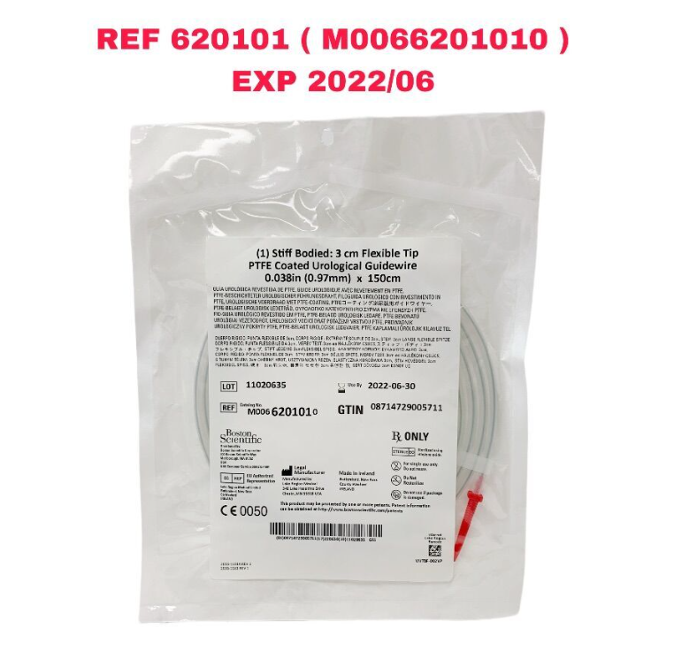 BOSTON SCIENTIFIC M0066201010 Stiff Bodied 3 cm Flexible Tip PTFE Coated Urological Guidewire EXP 2022 06