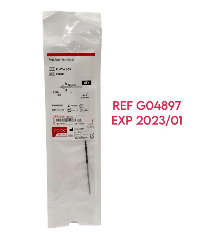 COOK MEDICAL G04897 Peel-Away Introducer EXP 2023 01