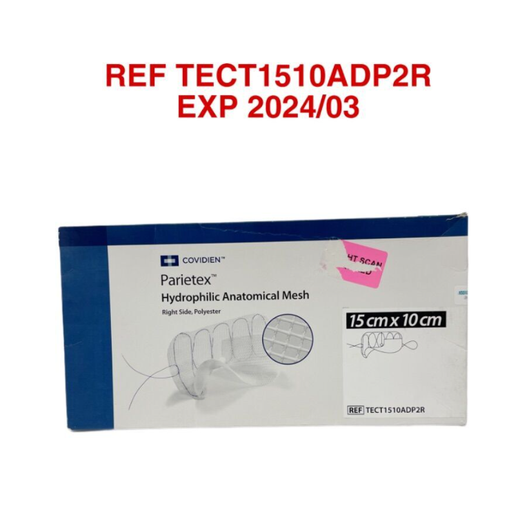 COVIDIEN TECT1510ADP2R Parietex Hydrophilic Anatomical Mesh 15 cm x 10 cm EXP 2024 03