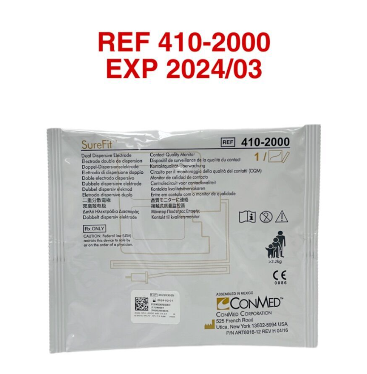 CONMED CORPORATION 410-2000 SureFit Dual Dispersive Electrode EXP 2024 03