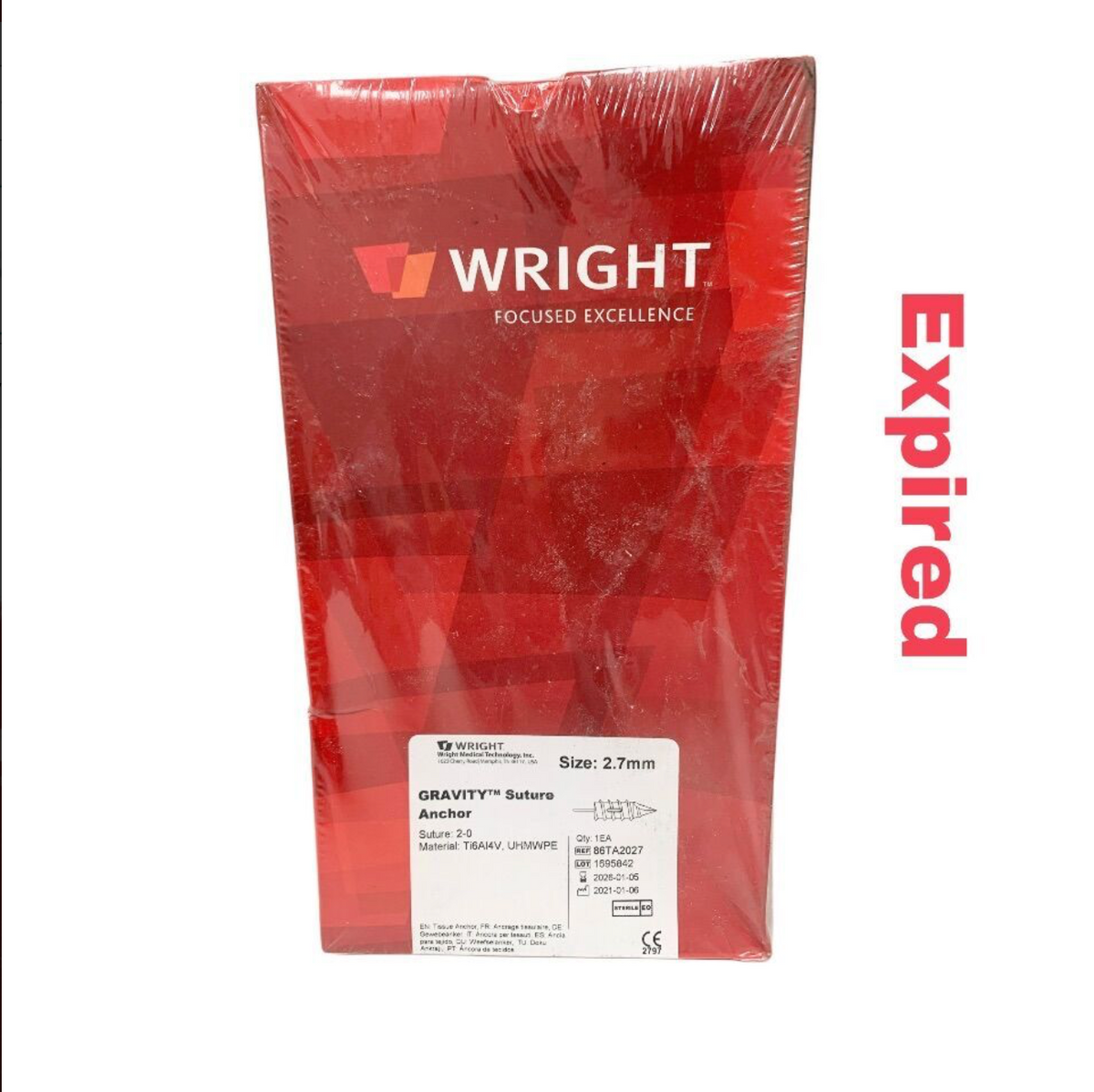 STRYKER 86TA2027 WRIGHT GRAVITY Suture Anchor 2.7mm EXP 2026 01