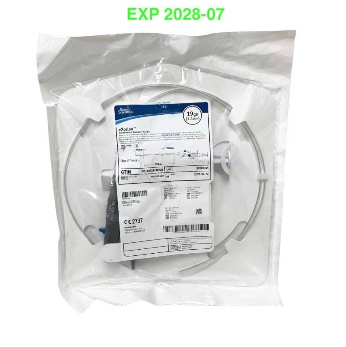 BOSTON SCIENTIFIC M00564100 EXCELON 19GA TRANSBRONCHIAL ASPIRATION NEEDLE 130CM EXP 2028 07