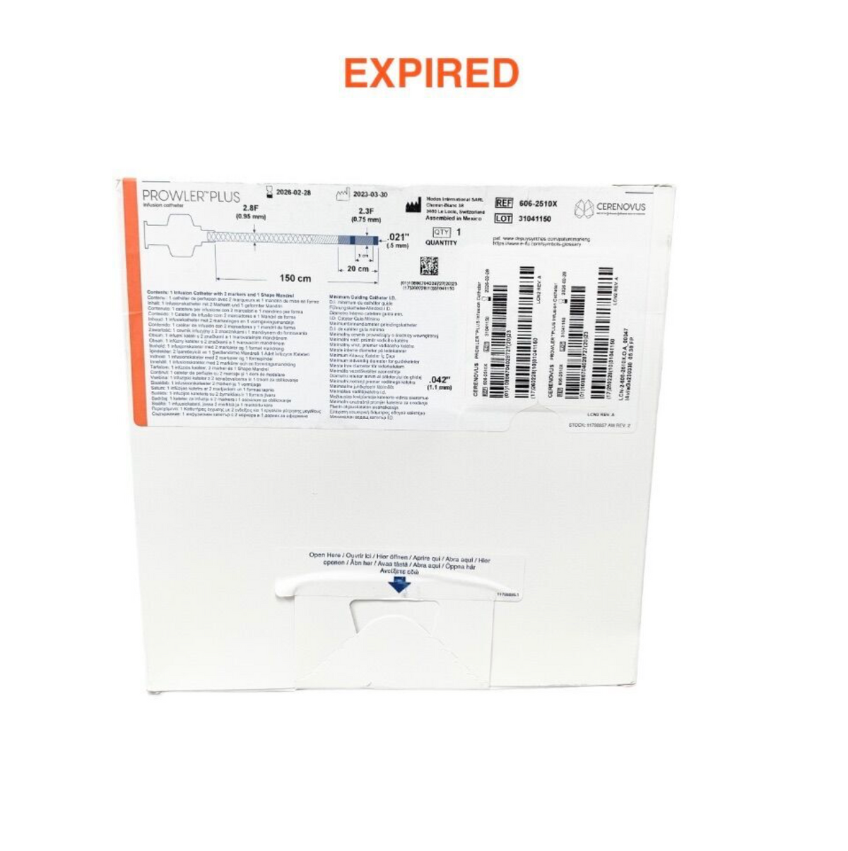 MEDOS 606-2510X Cerenovus Prowler Plus Infusion Catheter 150cm 2.8F/2.3F Neurovascular Surgical Device EXP 2026 02