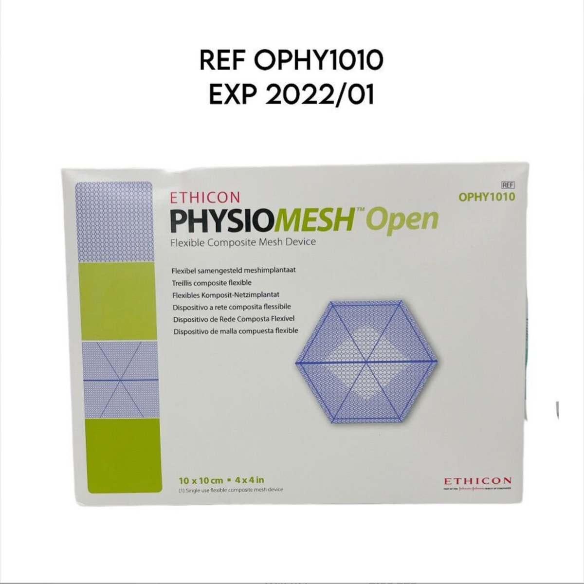 ETHICON OPHY1010 PHYSIOMESH Open Flexible Composite Mesh Device 4 X 4 In EXP 2022 01