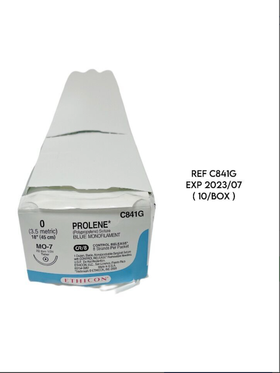 ETHICON C841G PROLENE Polypropylene Suture BLUE MONOFILAMENT (10/BOX) EXP 2023 07