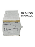 COVIDIEN G-2745K Chromic Gut Absorbable Suture 7-0 0.7 Metric 18" 45 cm EXP 2022 10