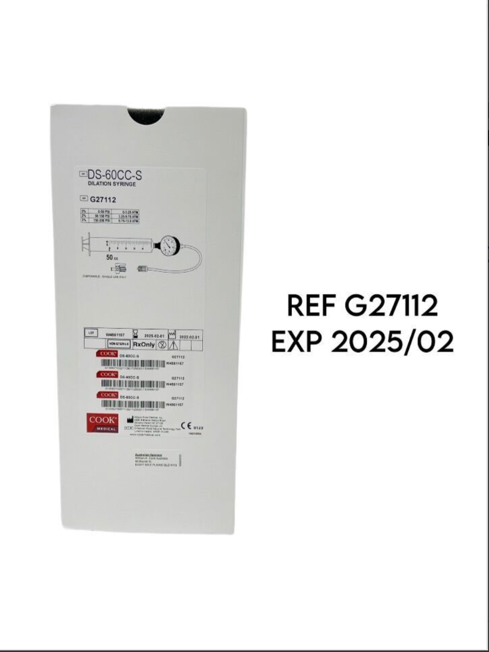 COOK MEDICAL G27112 DS-60CC-S DILATION SYRINGE EXP 2025 02