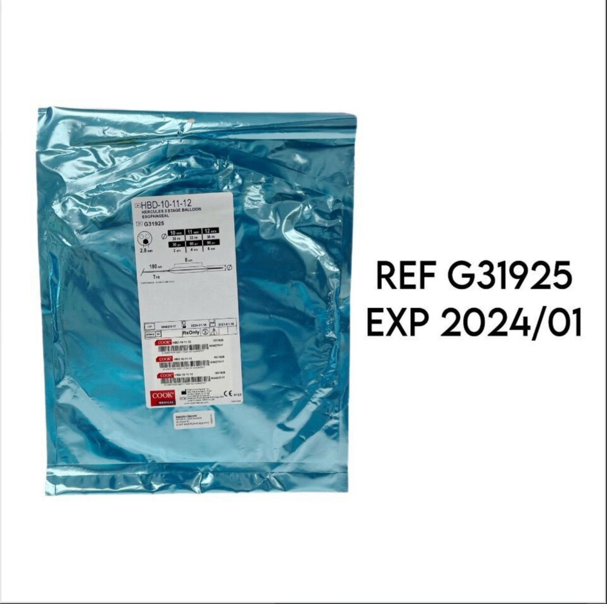 COOK MEDICAL G31925 HBD-10-11-12 HERCULES 3 STAGE BALLOON ESOPHAGEAL EXP 2024 01