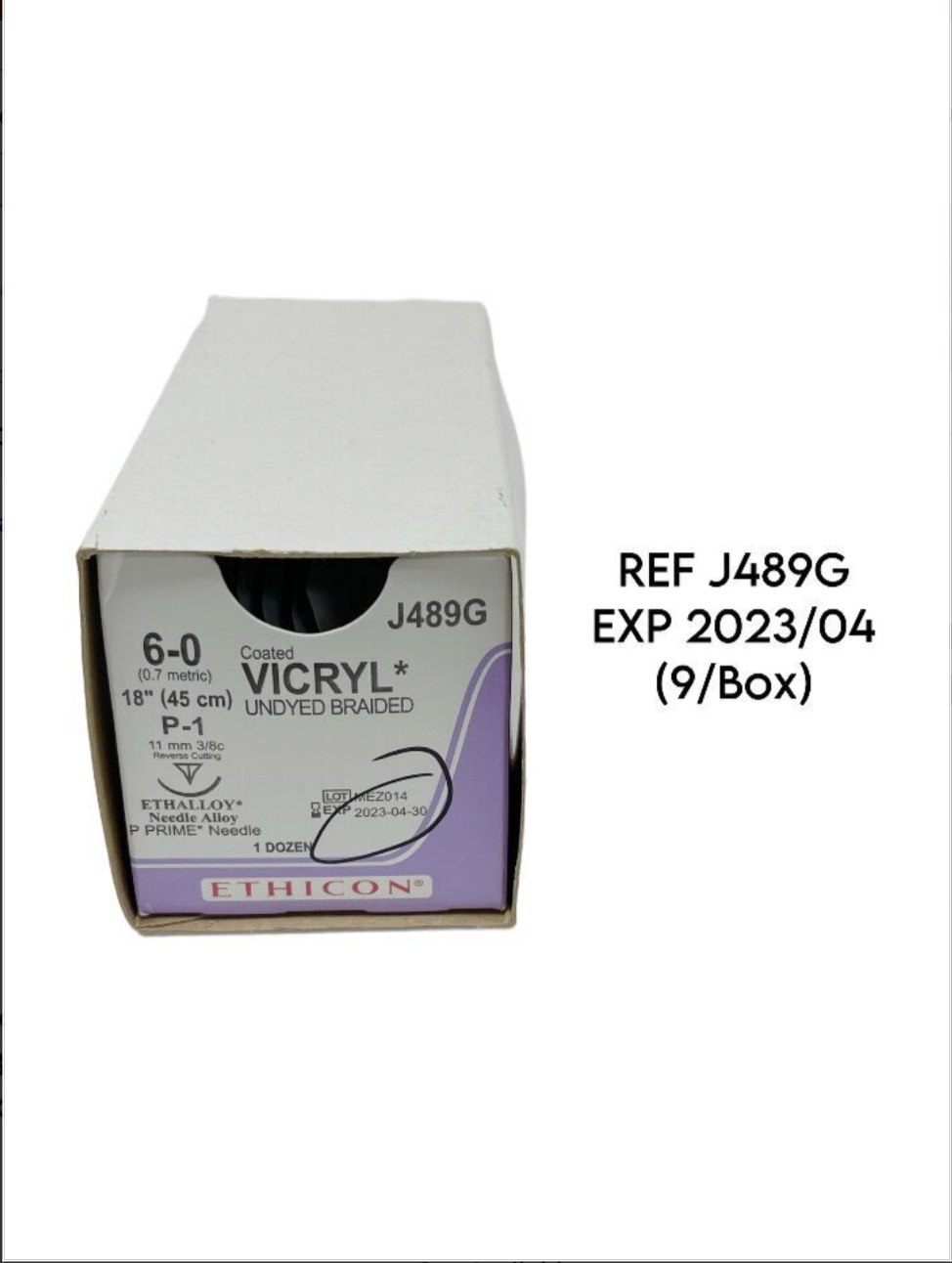 ETHICON J489G Coated 6-0 (0.7 metric) VICRYL EXP 2023 04 (9/Box)