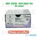 ETHICON J727D Coated VICRYL SUTURE, 0 (3.5 Ph. Eur.) CT-2(12/BOX) EXP 2027 06 Or Later