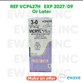 ETHICON VCP427H Suture Coated VICRYL Plus Precision Point - Reverse Cut, PS-2 27" Size 3-0 EXP 2027 09 Or Later