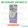 ETHICON VCP269H Coated VICRYL Plus Antibacterial SUTURE 2-0 (3.0 metric / Ph. Eur.) 27" (70 cm) (36/BOX) EXP 2027 12