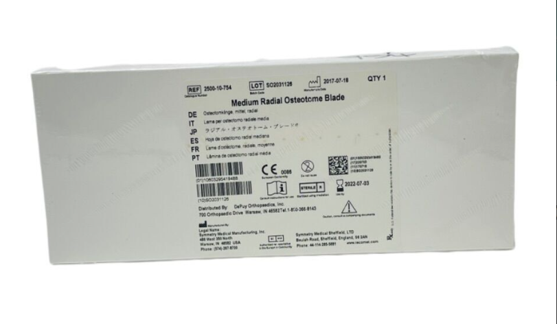 SYMMETRY 2500-10-754 DEPUY Medium Radial Osteotome Blade EXP 2022 07