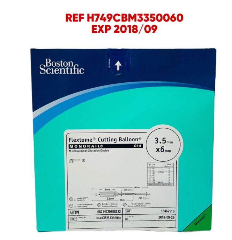 BOSTON SCIENTIFIC H749CBM3350060 Flextome Cutting Balloon MONORAIL 014 Microsurgical Dilatation Device 3.5 mm x 6 mm  EXP 2018 09