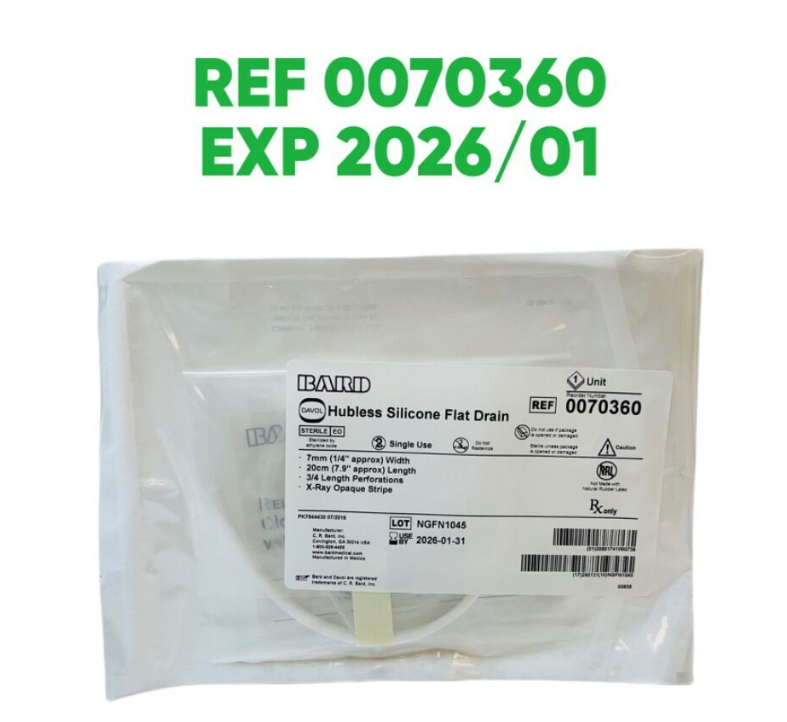 BARD 0070360 Hubless Silicone Flat Drain  EXP 2026 01