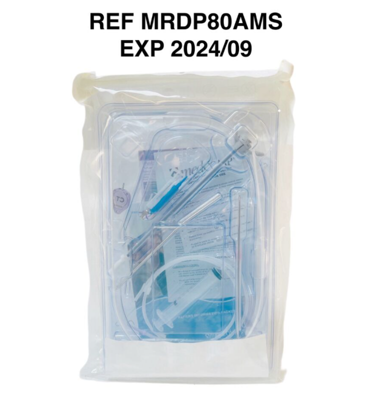 MEDICAL COMPONENTS MRDP80AMS 8F PLASTIC DIGNITY MID-SIZED CT PORT W/SILICONE FILLED SUTURE HOLES W/ATTACHABLE ChronoFlex POLYURETHANE CATHETER EXP 2024 09