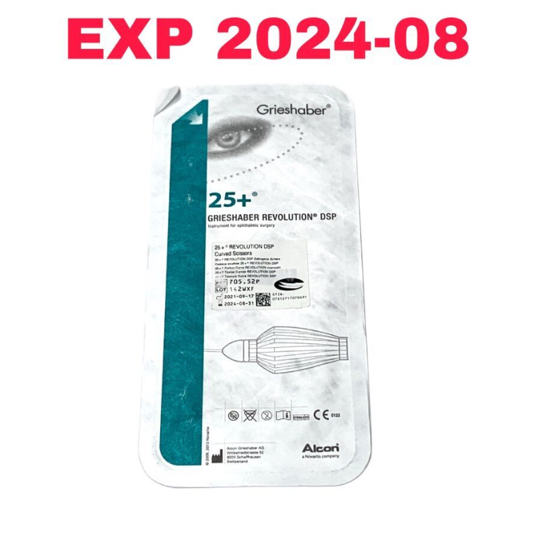 ALCON/GRIESHABER 705.52P 25+ REVOLUTION DSP Curved Scissors EXP 2024 08