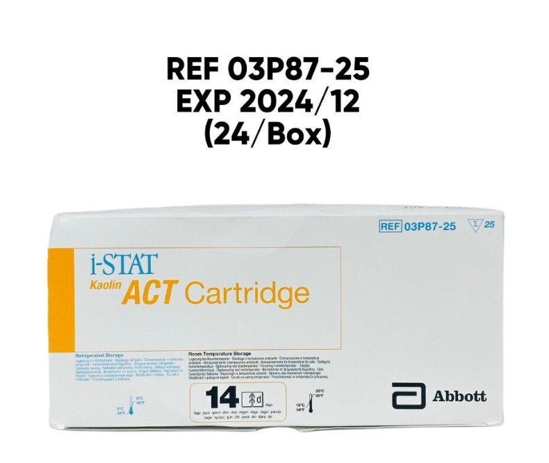 ABBOTT 03P87-25 i-STAT Kaolin ACT Cartridge (24/Box) EXP 2024 12