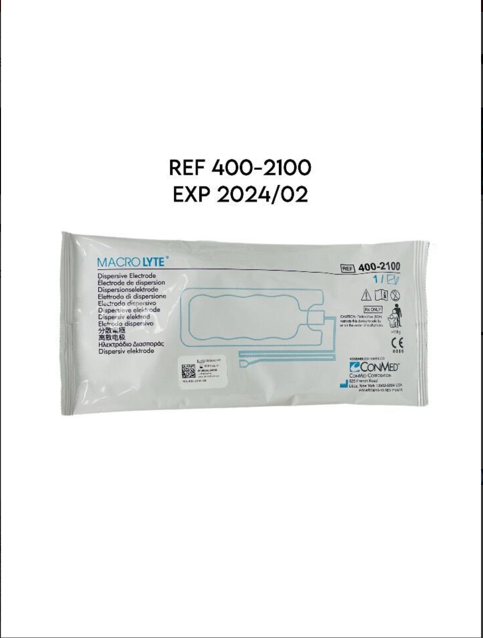 CONMED 400-2100 MACROLYTE Dispersive Electrode EXP 2024 02