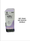 ETHICON J946H 0 (3.5 metric) 36" (90 cm) Coated VICRYL (Polyglactin 910) Suture EXP 2023 10 (22/Box)