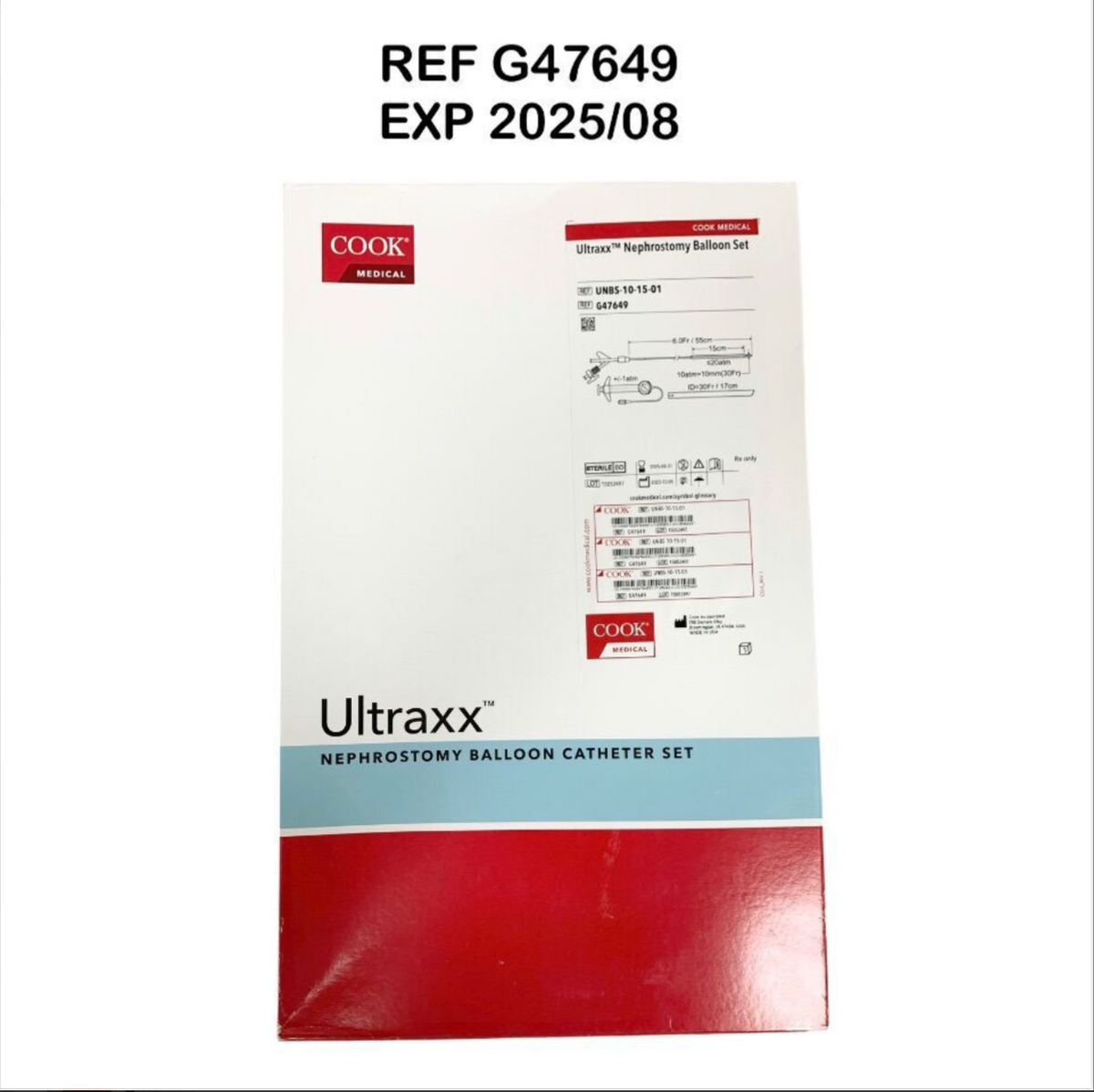COOK MEDICAL G47649 Ultraxx Nephrostomy Balloon Set 6.0Fr / 55cm EXP 2025 08
