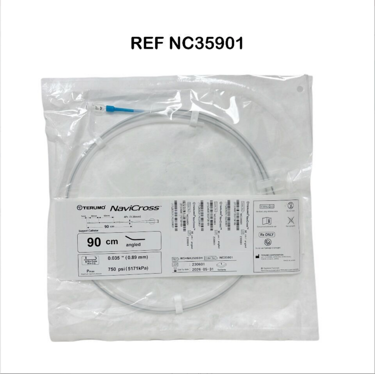 TERUMO NC35901 NaviCross Support Catheter 90 cm / angled EXP 2026 05