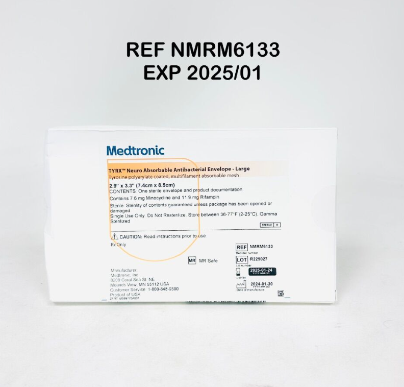 ETHICON NMRM6133 TYRX Neuro Absorbable Antibacterial Envelope Large MESH 2.9 EXP 2025 01