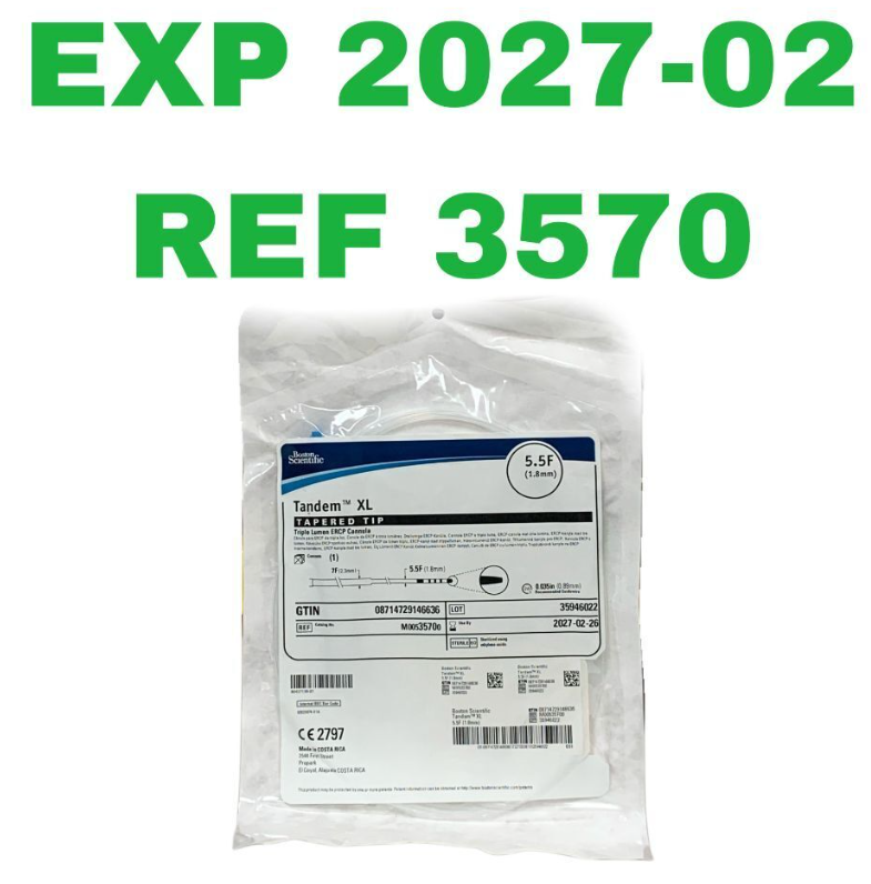 BOSTON SCIENTIFIC M00535700 Tandem XL Triple Lumen ERCP Cannula Tapered Tip 5.5F 1.8mm EXP.2027 02