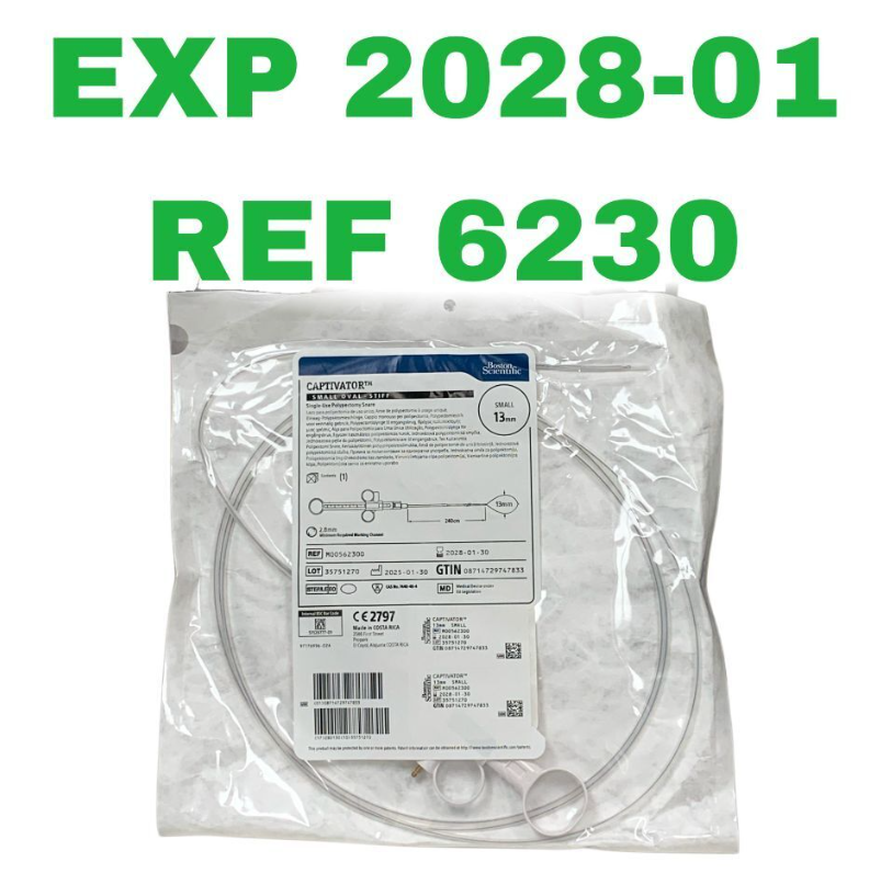 BOSTON SCIENTIFIC M00562300 Captivator Small Oval Stiff Single-Use Polypectomy Snare 13mm x 240cm EXP.2028 01