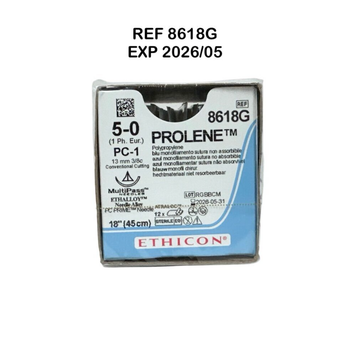 ETHICON 8618G PROLENET Polypropylene suture 5-0 (1 Ph. Eur.) PROLENET PC-1 EXP 2026 05