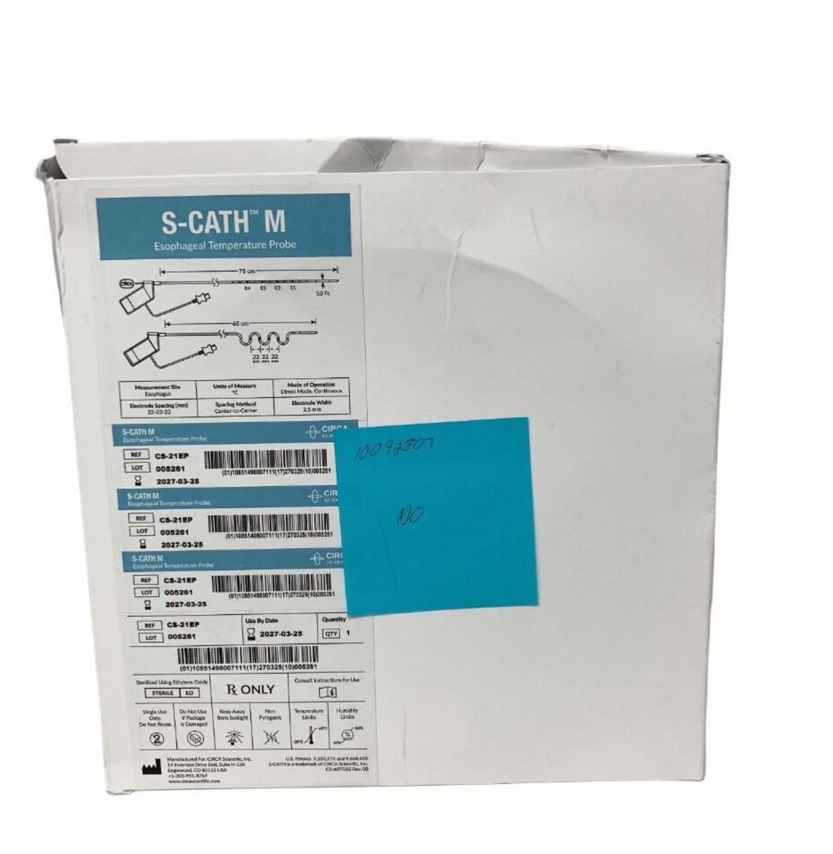 CIRCA SCIENTIFIC CS-21EP S-CATH M Esophageal Temperature Probe Exp 2027 03