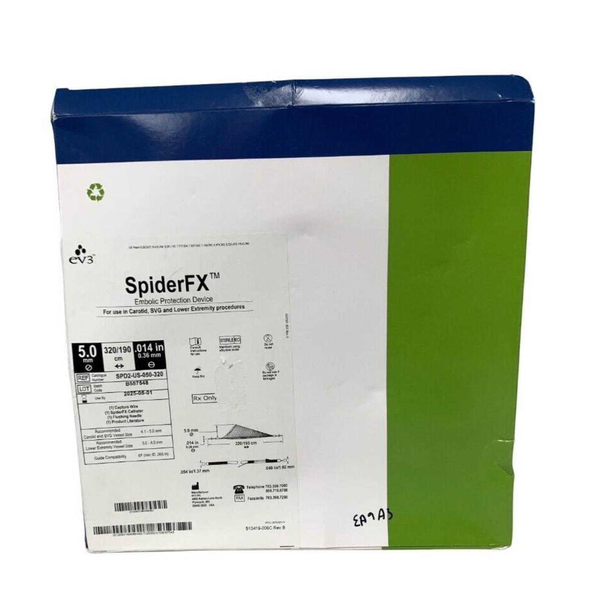 EV3 SPD2-US-050-320 SpiderFX Embolic Protection Device 5.0mm for Carotid & Peripheral Procedures Exp 2025 05