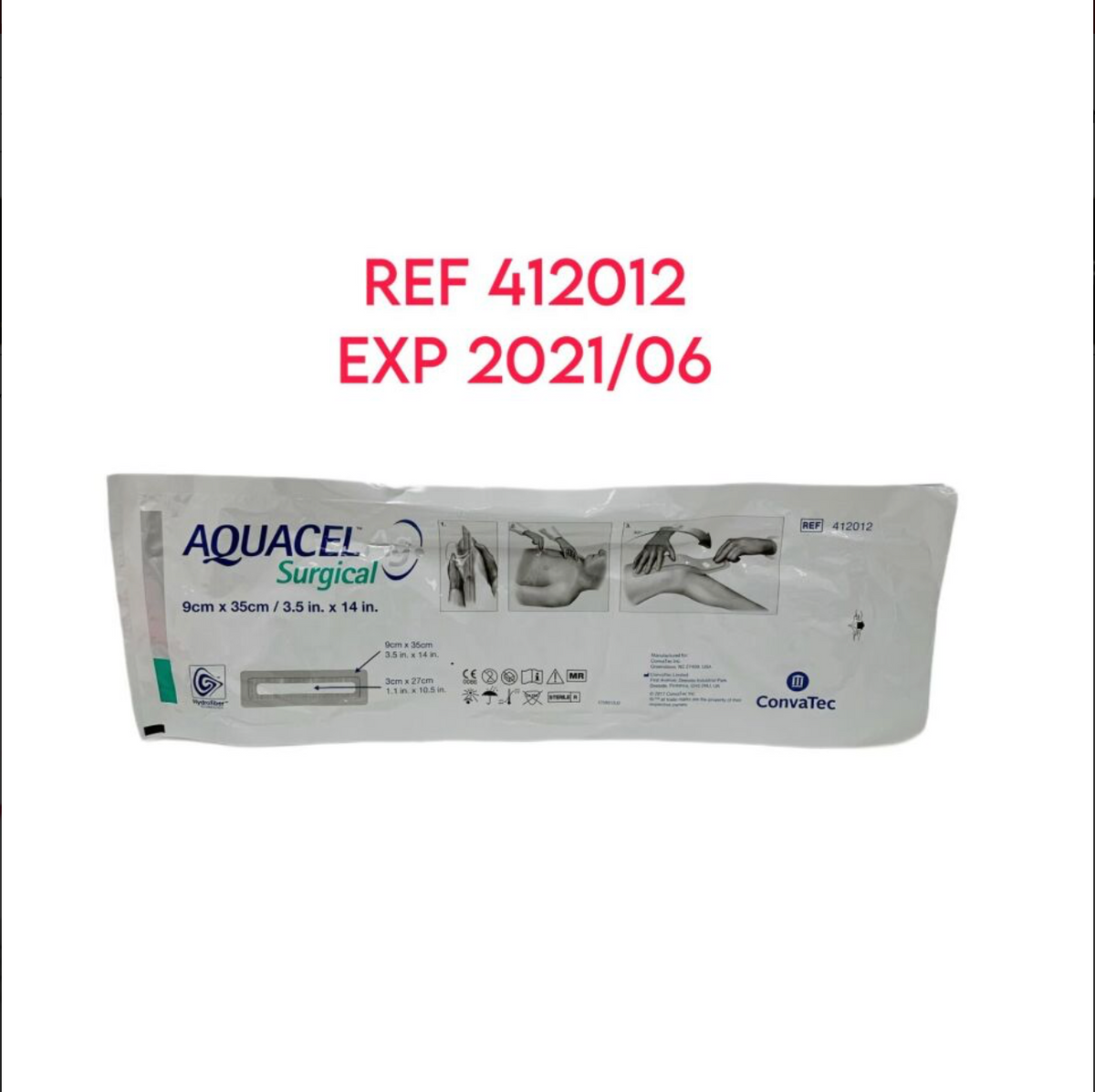 CONVATEC 412012 AQUACE Ag Surgical 9cm x 35cm EXP 2021 06