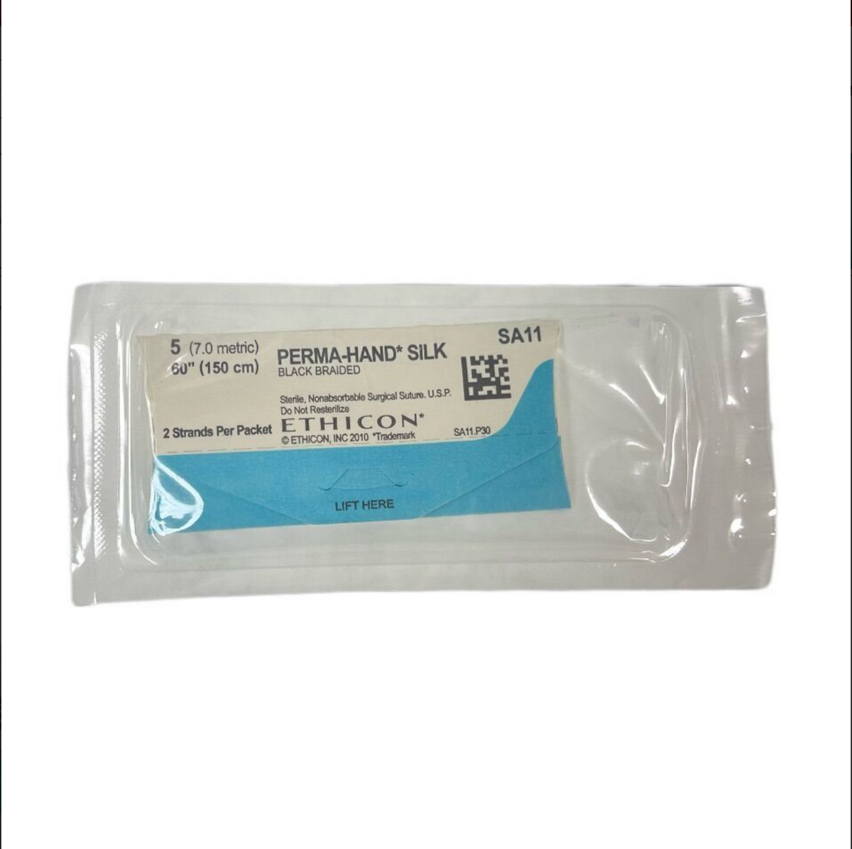 ETHICON SA11 PERMA-HAND SILK 60 (150 cm) BLACK BRAIDED 5 (7.0 metric) 7/BOX EXP 2027 03