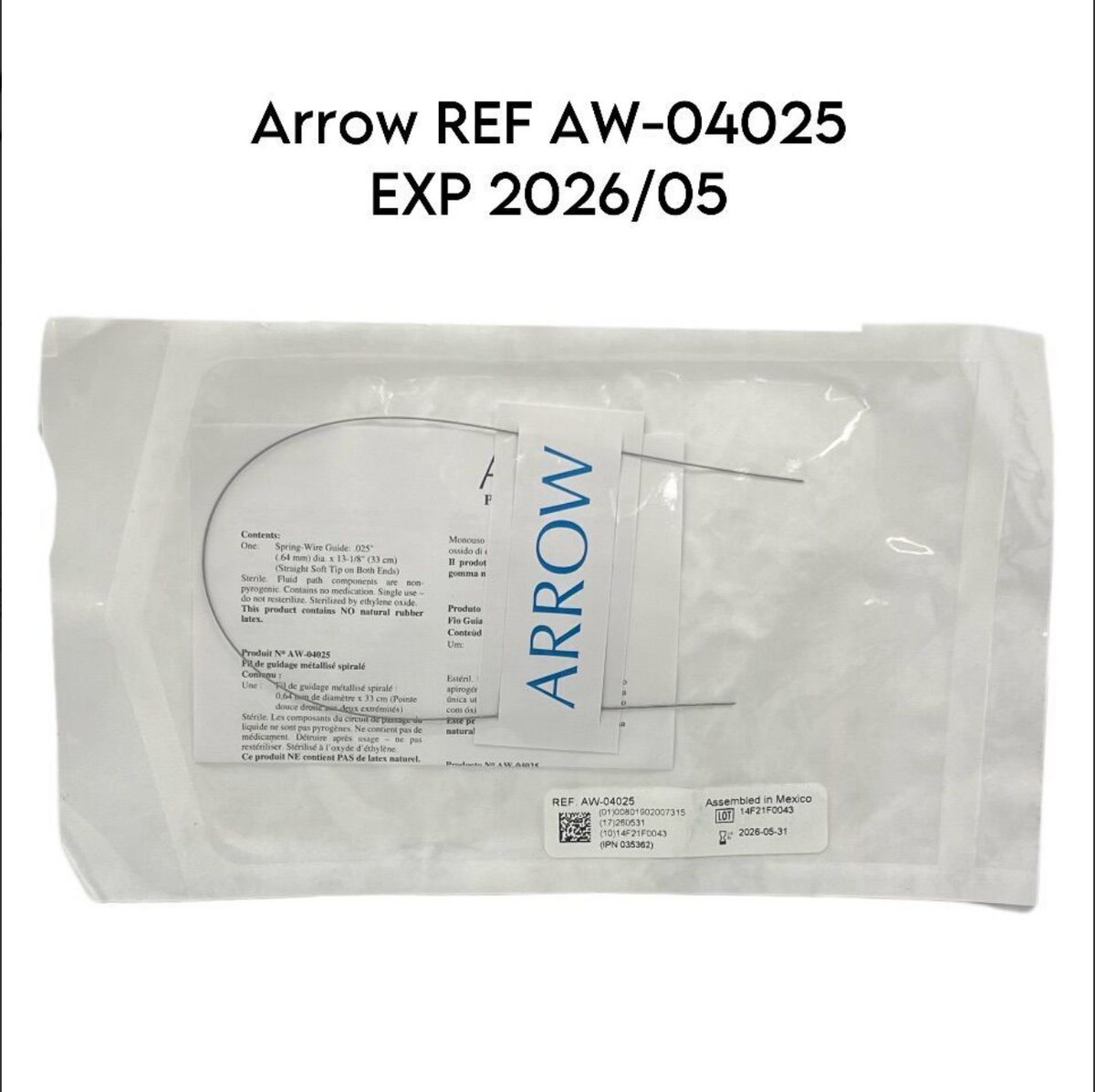 ARROW AW-04025 PRING WIRE GUIDE 0.025" X 33CM EXP 2026 05