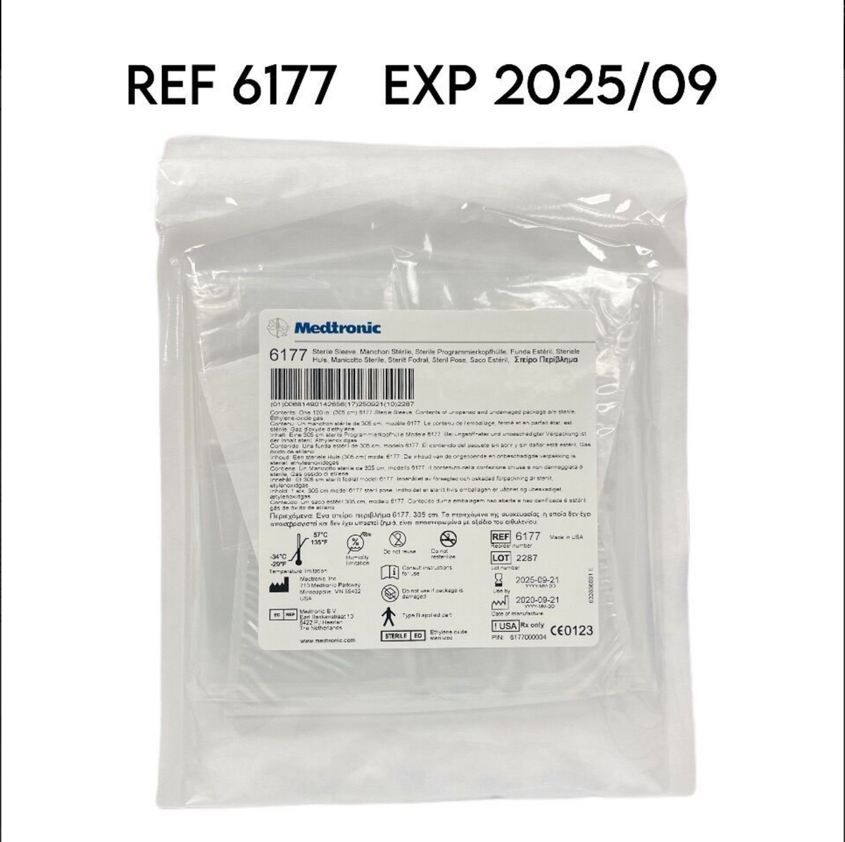MEDTRONIC 6177 Sterile Sleeve 10/Box EXP 2025 09