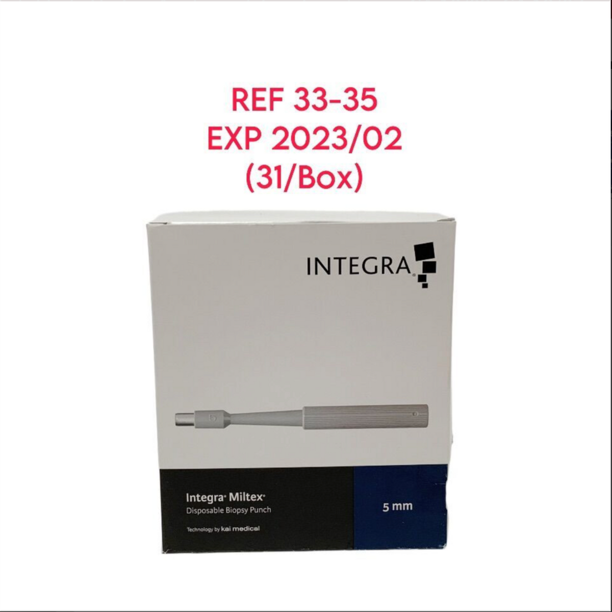 INTEGRA LIFESCIENCES 33-35 Integra Miltex Disposable Biopsy Punch 5MM BOX OF 31 EXP 2023 02