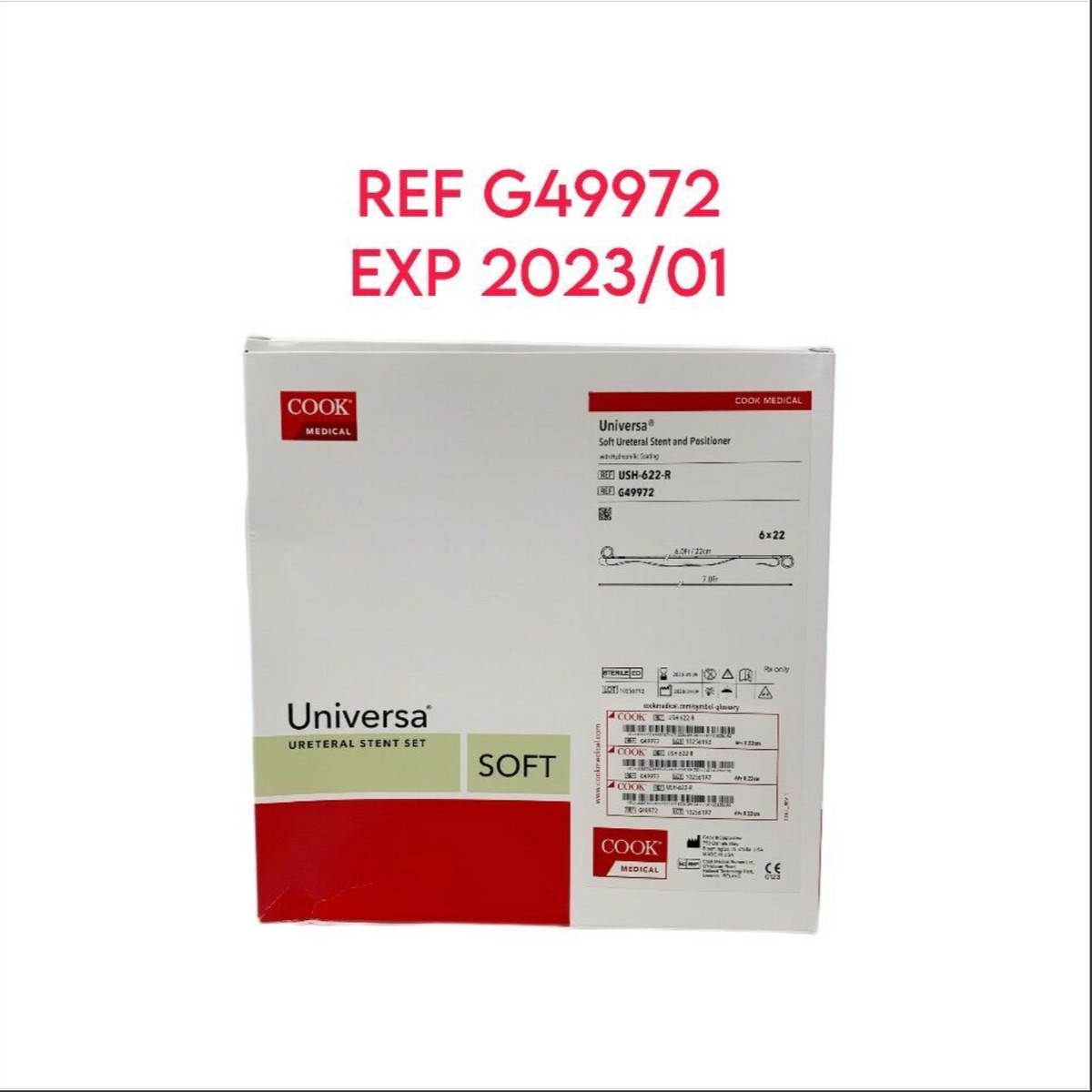 COOK MEDICAL G49972 Universe Soft Ureteral Stent and Positioner with Hydrophilic Coating EXP 2023 01
