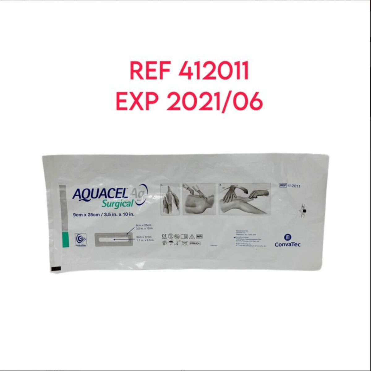 CONVATEC 412011 AQUACEL AG SURGICAL DRESSING EXP 2021 06