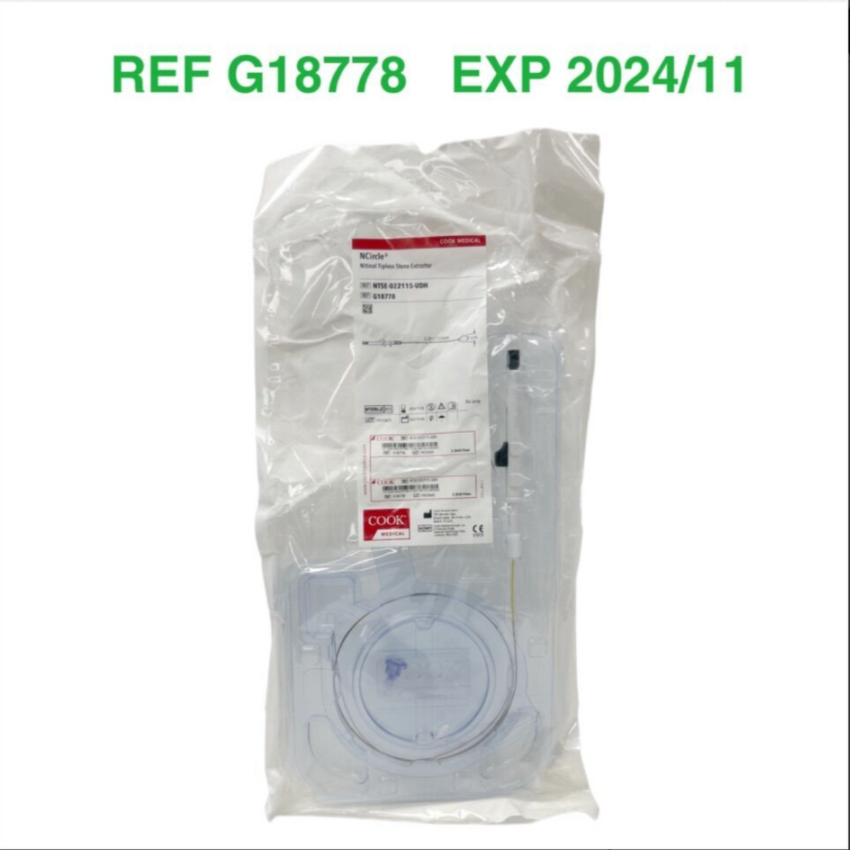COOK MEDICAL G18778 NCircle Nitinol Tipless Stone Extractor 2.2 Fr/ 115cm EXP 2024 11