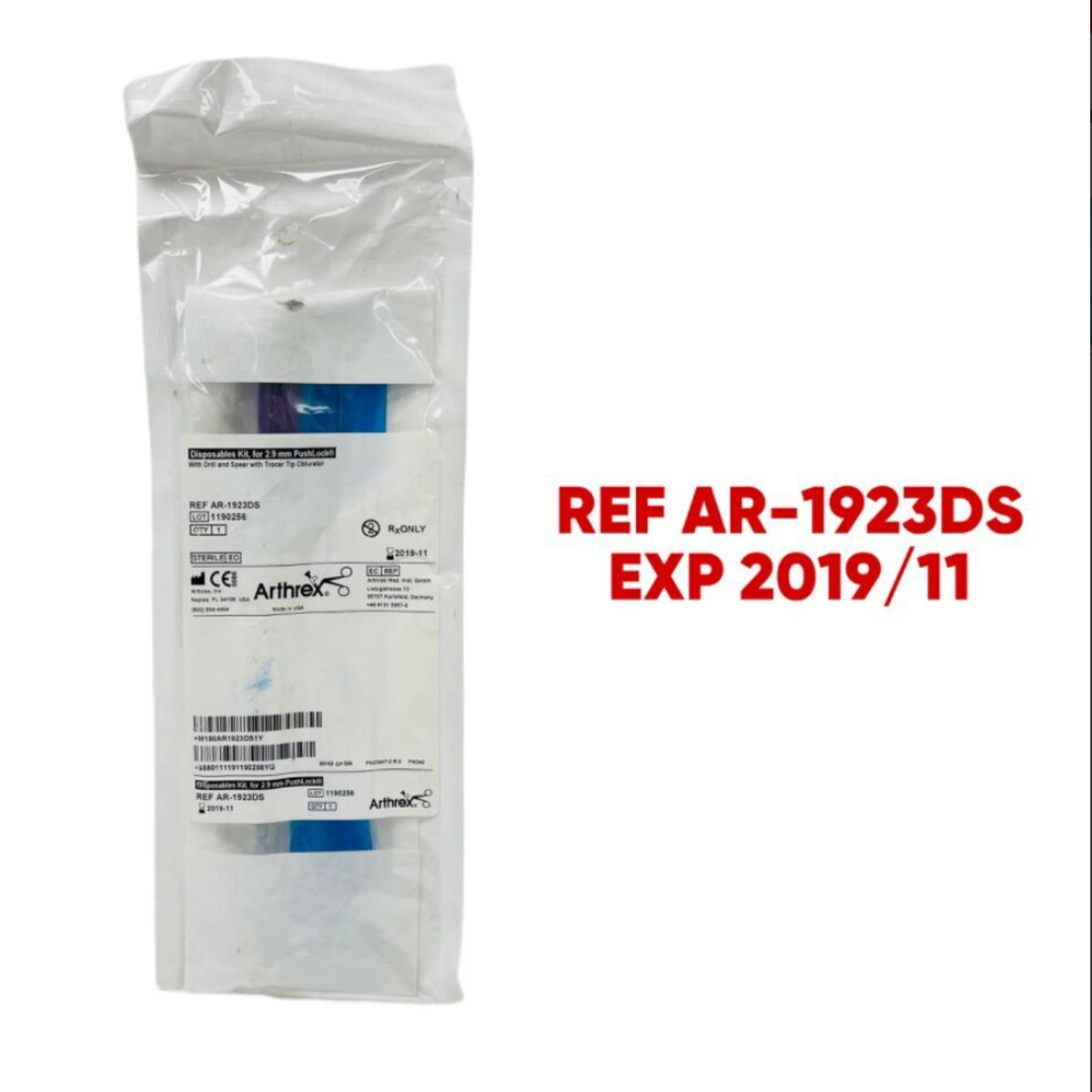 ARTHREX AR-1923DS Disposables Kit for 2.9 mm PushLock With Drill and Spear with Trocar Tip Obturator EXP 2019 11