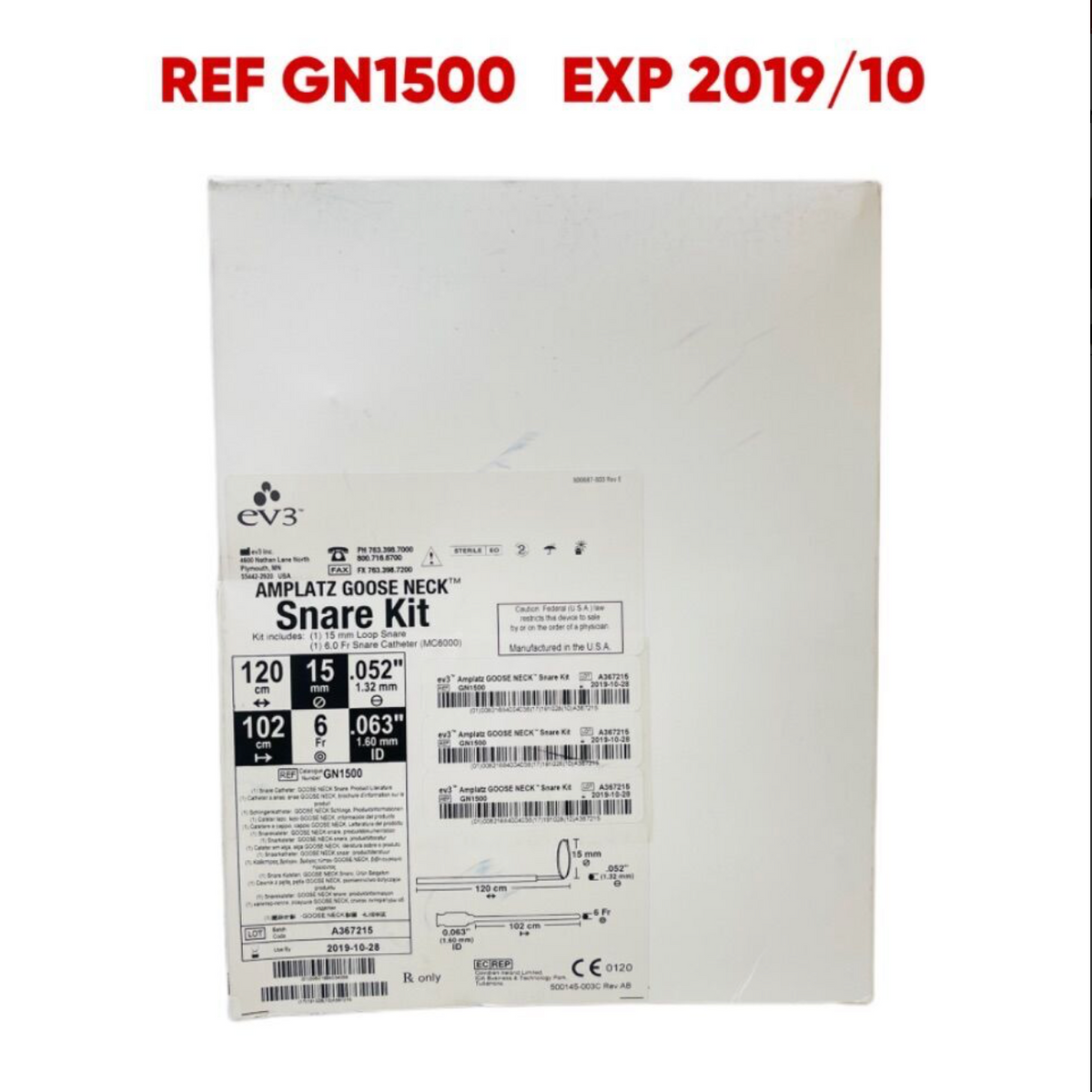 COVIDIEN GN1500 ev3 AMPLATZ GOOSE NECK Snare Kit EXP 2019 10