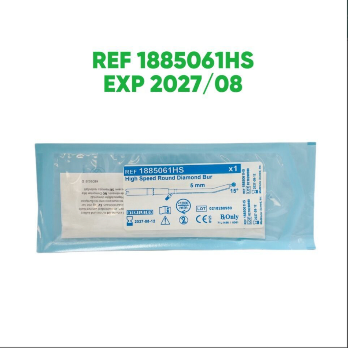 MEDTRONIC 1885061HS High Speed Round Diamond Bur 5 mm EXP 2027 08