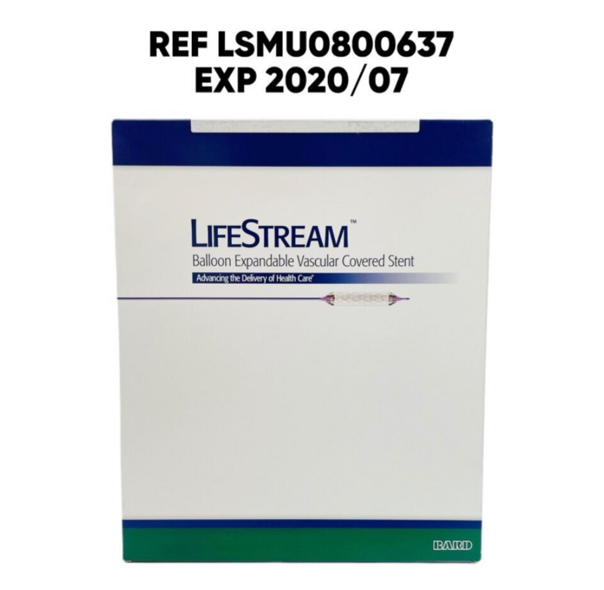 BARD LSMU0800637 LIFESTREAM BALLOON EXPANDABLE VASCULAR COVERED STENT 6MM X 37MM X 80CM EXP 2020 07